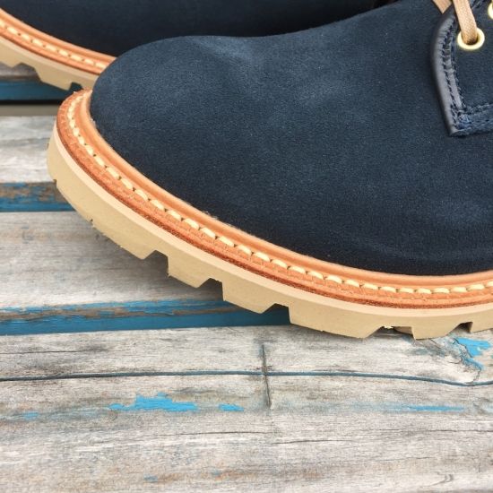 PLUSON SHOE SUPPLY / JOURNEY MAN - ワークオックスフォードプレントゥ ネイビースウェード