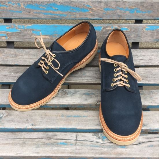 PLUSON SHOE SUPPLY / JOURNEY MAN - ワークオックスフォードプレントゥ ネイビースウェード