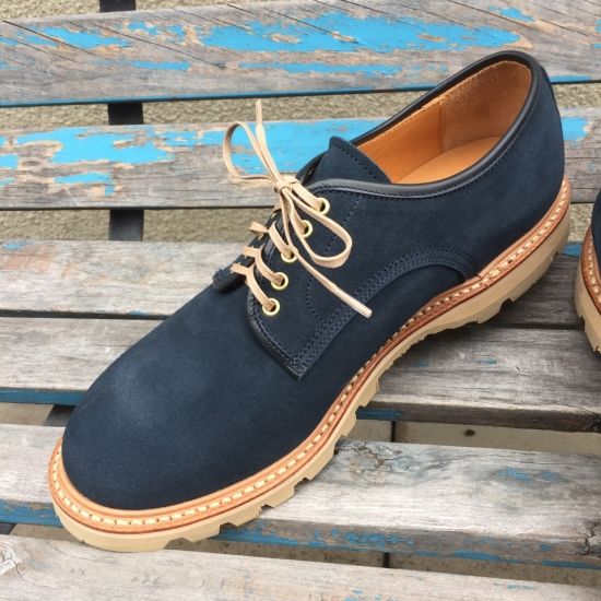 PLUSON SHOE SUPPLY / JOURNEY MAN - ワークオックスフォードプレントゥ ネイビースウェード