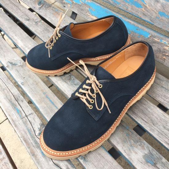 PLUSON SHOE SUPPLY / JOURNEY MAN - ワークオックスフォードプレントゥ ネイビースウェード
