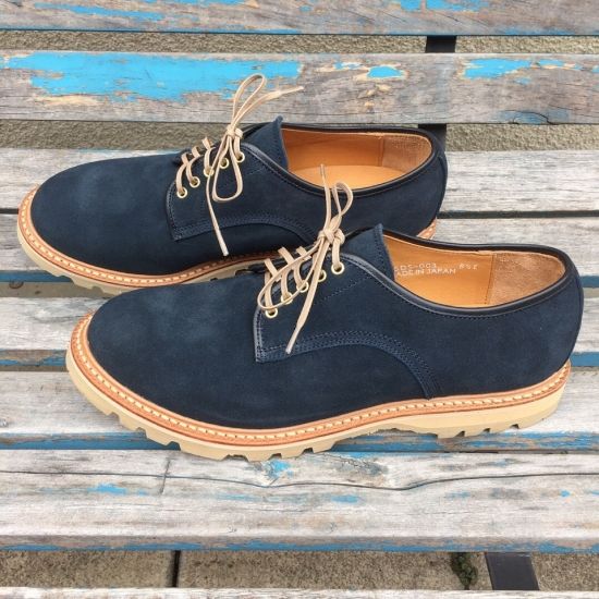 PLUSON SHOE SUPPLY / JOURNEY MAN - ワークオックスフォードプレントゥ ネイビースウェード