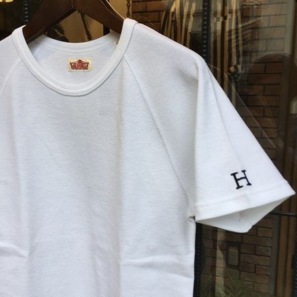 H刺しゅうTシャツ/ストレッチフライス/ハリウッドランチマーケット/HOLLYWOOD RANCH MARKET