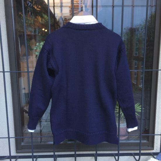 GUERNSEY WOOLLENS / トラディショナルガンジーセーター スリーモスポケット ネイビー