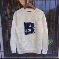 BLUE BLUE / ウールアクリルスラブBアンカーセーター ナチュラル