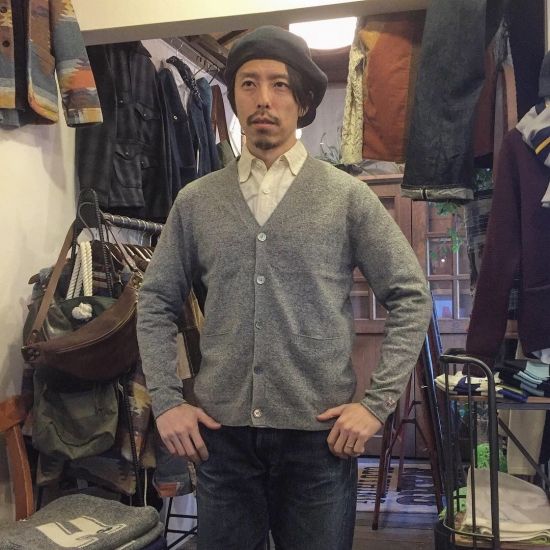 ハリウッドランチマーケット H.R.MARKET / ソフトコットンHエンブロイダリーセーターカーディガン C GREY