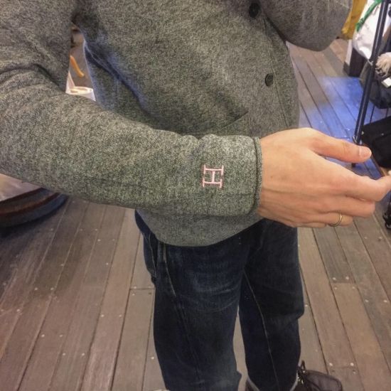 ハリウッドランチマーケット H.R.MARKET / ソフトコットンHエンブロイダリーセーターカーディガン C GREY