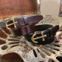 TROY LEATHER / アンカーバックルプレーンベルト