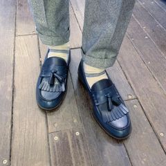 HARUTA × SEILIN / キルトタッセル2WAYローファー ネイビー