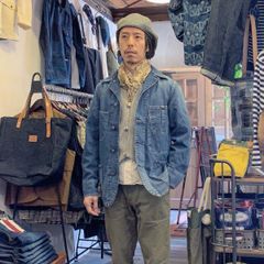 BLUE BLUE / ライトデニムユーズドスタンダードカバーオールジャケット