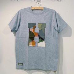 H.R.REMAKE / HパッチTシャツ アースカラー グレー