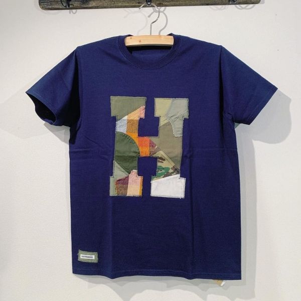 H.R.REMAKE / HパッチTシャツ アースカラー ネイビー