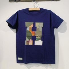 H.R.REMAKE / HパッチTシャツ アースカラー ネイビー