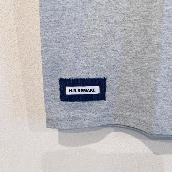 H.R.REMAKE / HパッチTシャツ バイアス グレー