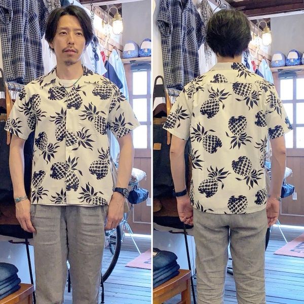 COTTON HAWAIIAN SHIRT “DUKE'S PINEAPPLE” / OFF WHITE (101)