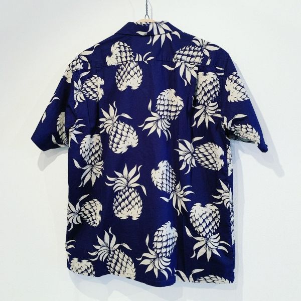 COTTON HAWAIIAN SHIRT “DUKE'S PINEAPPLE” / NAVY(128)