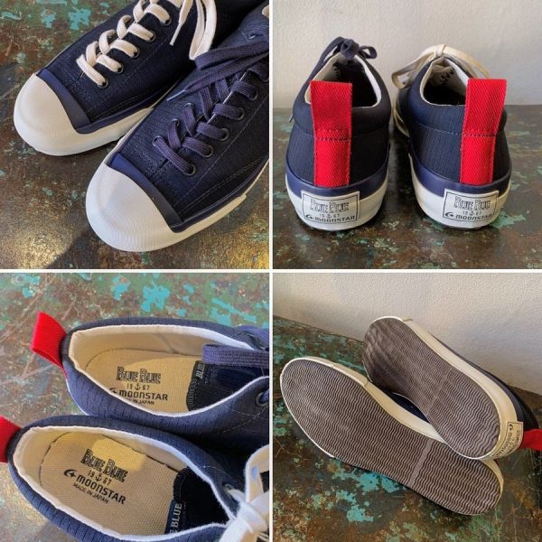 MOONSTER × BLUE BLUE / リップストップジムコートシューズ インディゴ