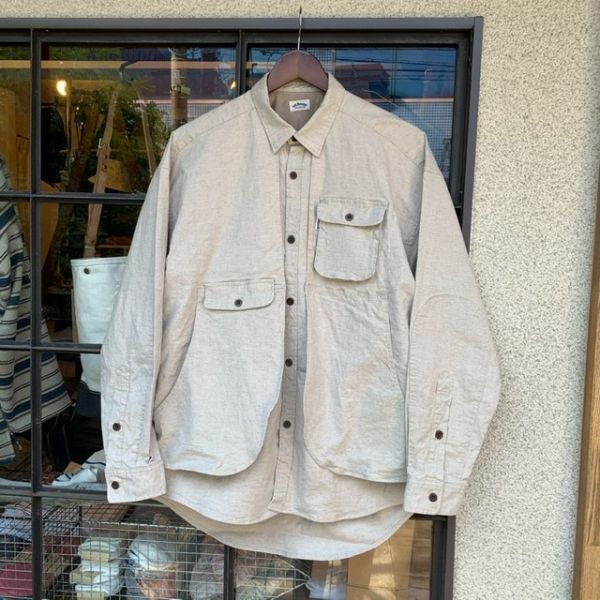 ハリウッドランチマーケット / HOLLYWOOD RANCH MARKET / リネンコットンストレッチレイヤードハンティングシャツ