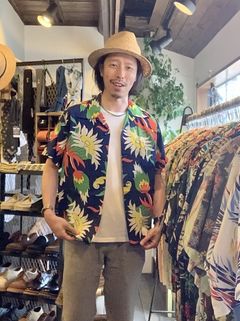 サンサーフ アロハシャツ/ SUN SURF / ISLAND KING PROTEA / ネイビー