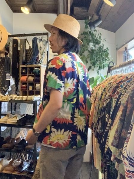 サンサーフ アロハシャツ/ SUN SURF / ISLAND KING PROTEA / ネイビー
