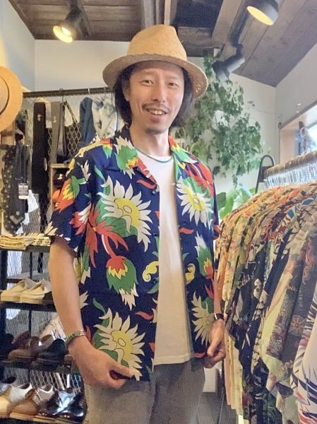 サンサーフ アロハシャツ/ SUN SURF / ISLAND KING PROTEA / ネイビー