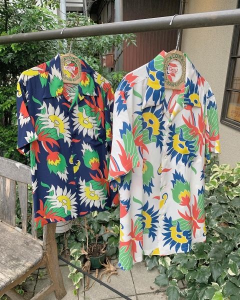 サンサーフ アロハシャツ/ SUN SURF / ISLAND KING PROTEA / オフホワイト