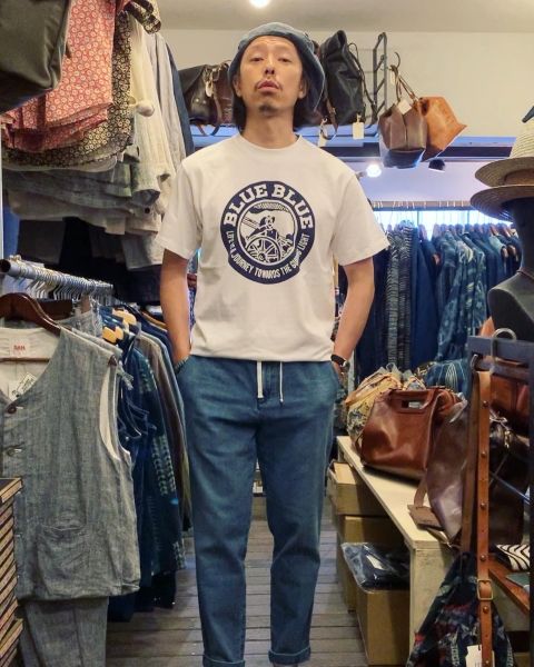 ブルーブルー / BLUE BLUE / FISHERMANプリントTシャツ