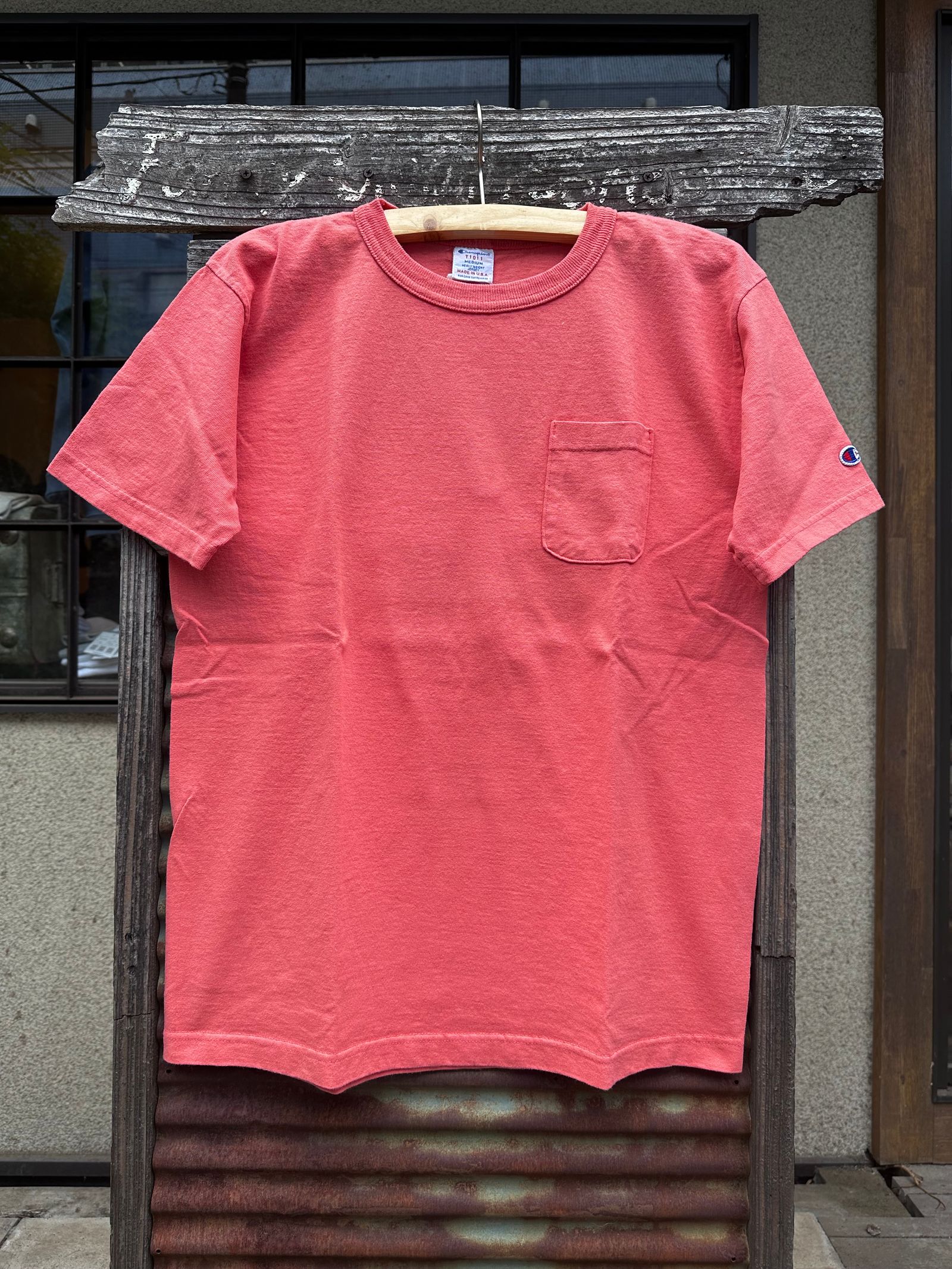 T1011 / ティーテンイレブン / ショートスリーブポケットTシャツ / MADE IN USA / ローズ / デッドストック