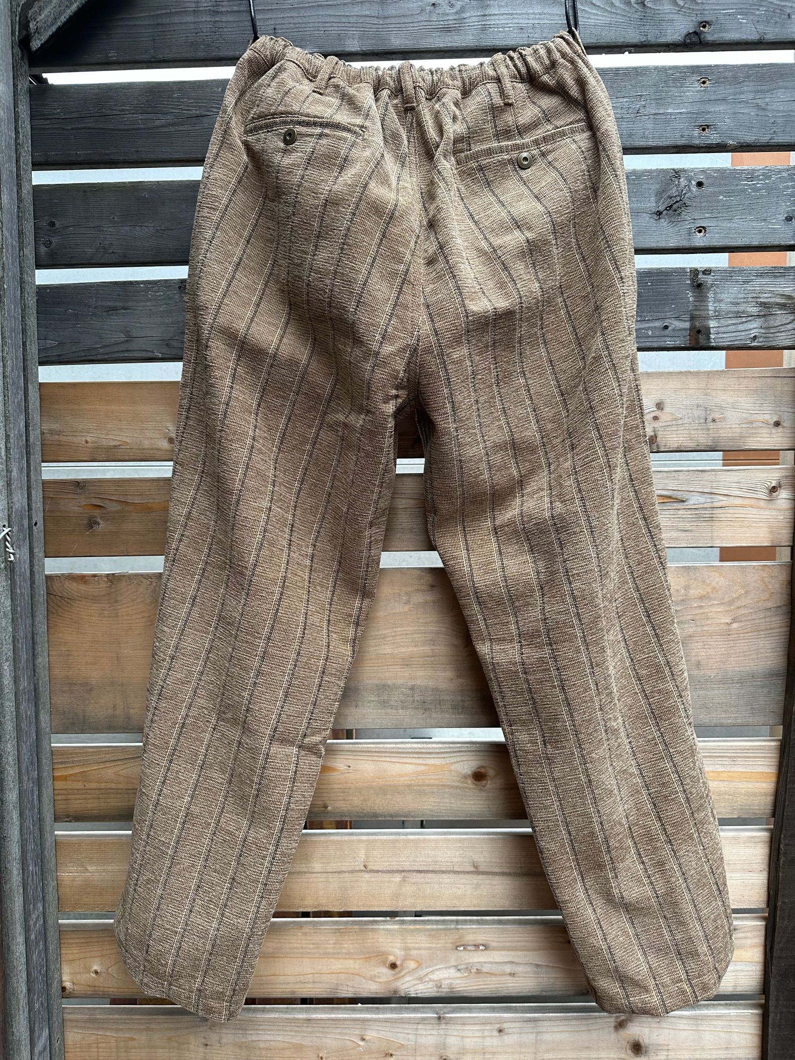 LUMBER TUCK PANTS / ストライプモールスキンイージーパンツ