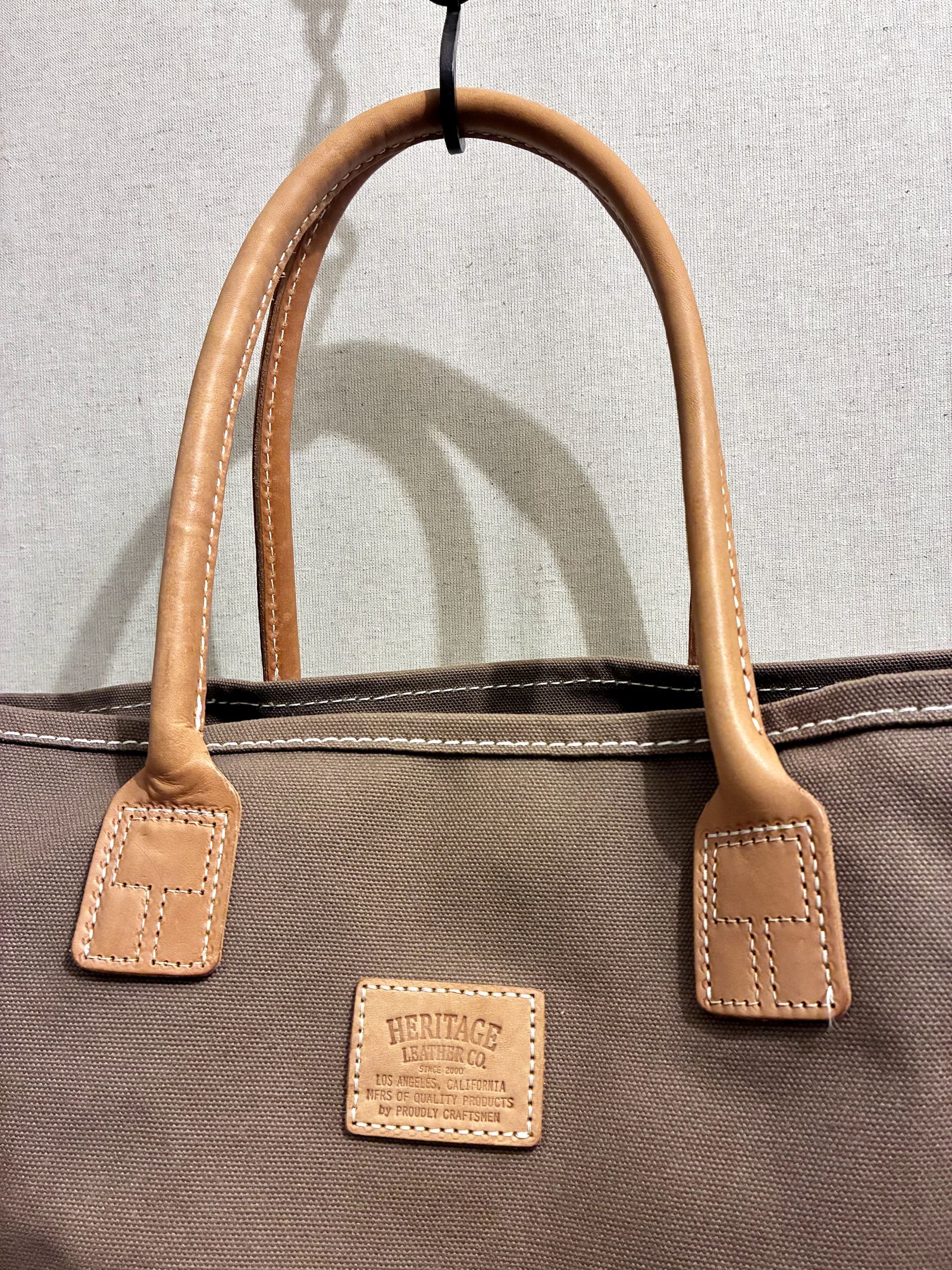 HERITAGE LEATHER CO / ヘリテージレザー / レザーハンドルキャンバストート / ブラウン