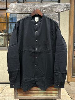F3470 / DENIM BAND COLLAR SHIRT / デニムバンドカラーシャツ / ブラック