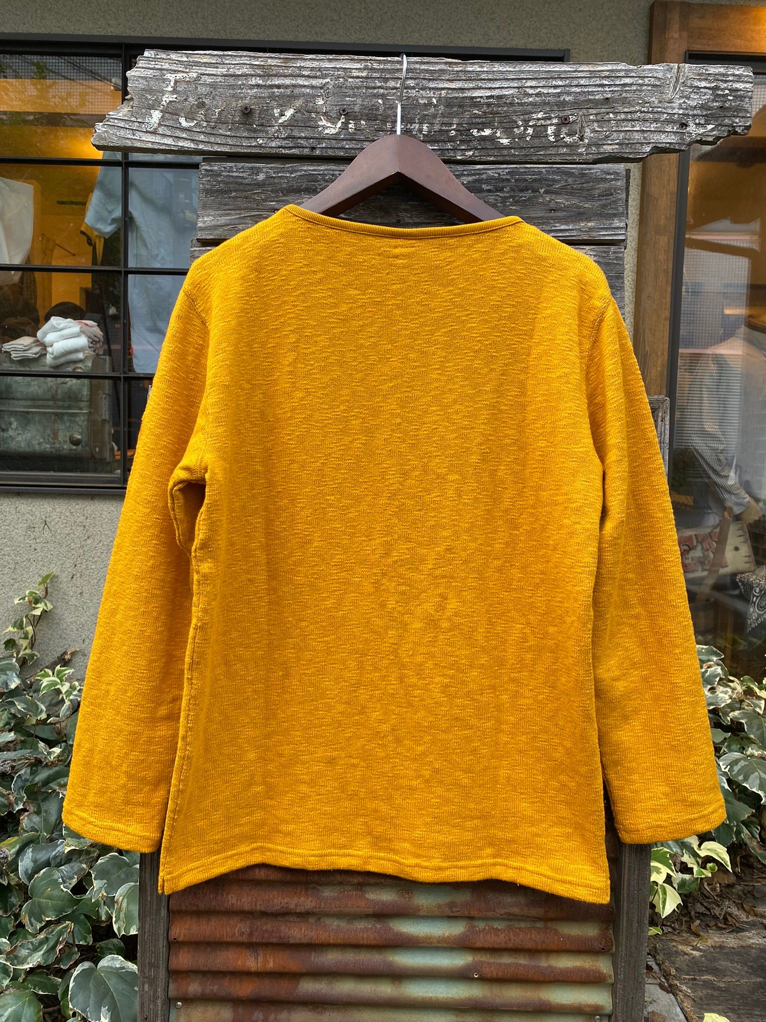 te002 TIEASY ORIGINAL BOATNECK SHIRT  / オリジナルボートネックシャツ / MUSTARD