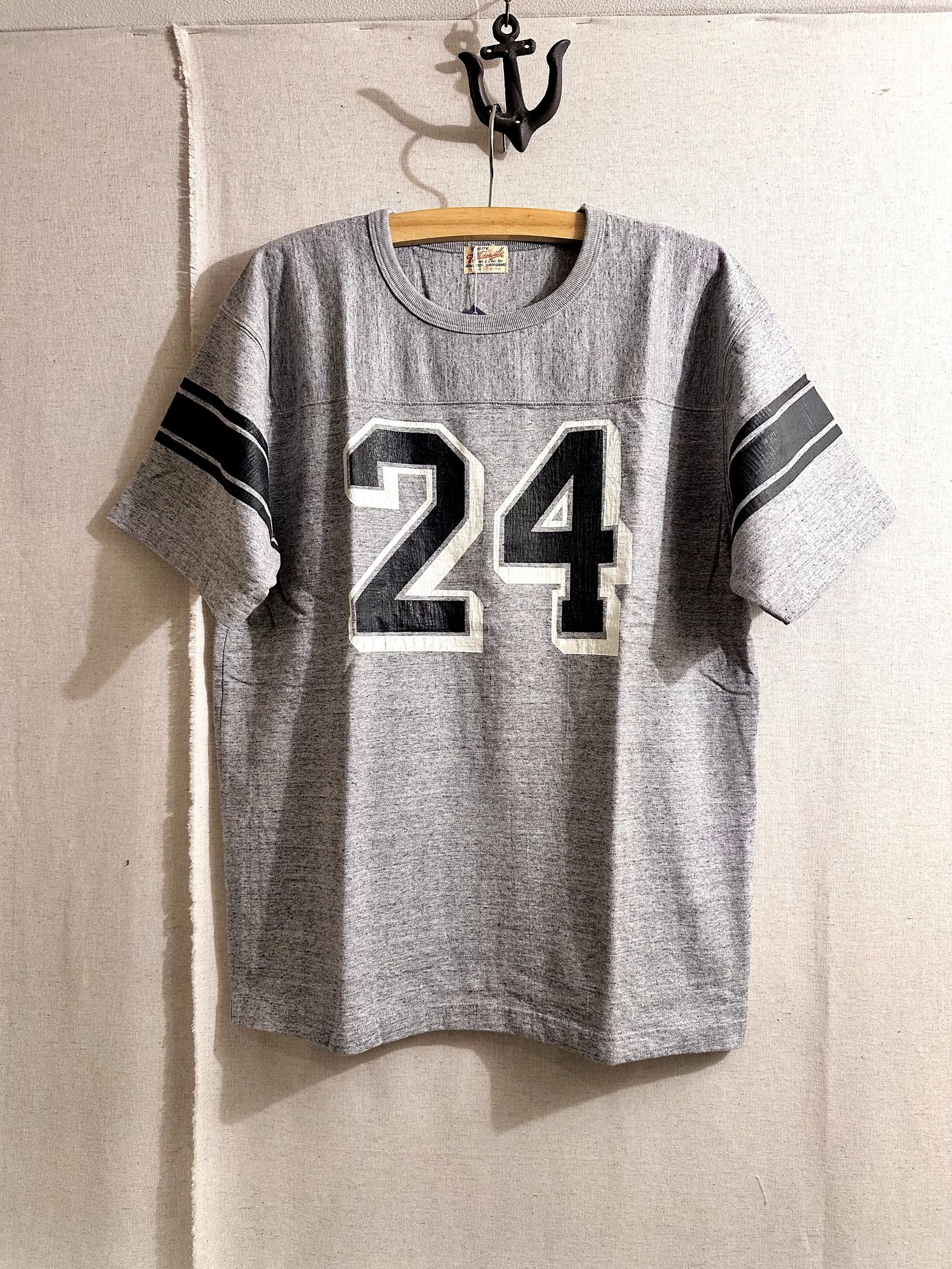 WHITESVILLE / ホワイツビル 14/- HALF SLEEVE FOOTBALL T-SHIRT  W/PRINT/ ナンバリング半袖フットボールTシャツ / WV79156 ヘザーグレー(113)