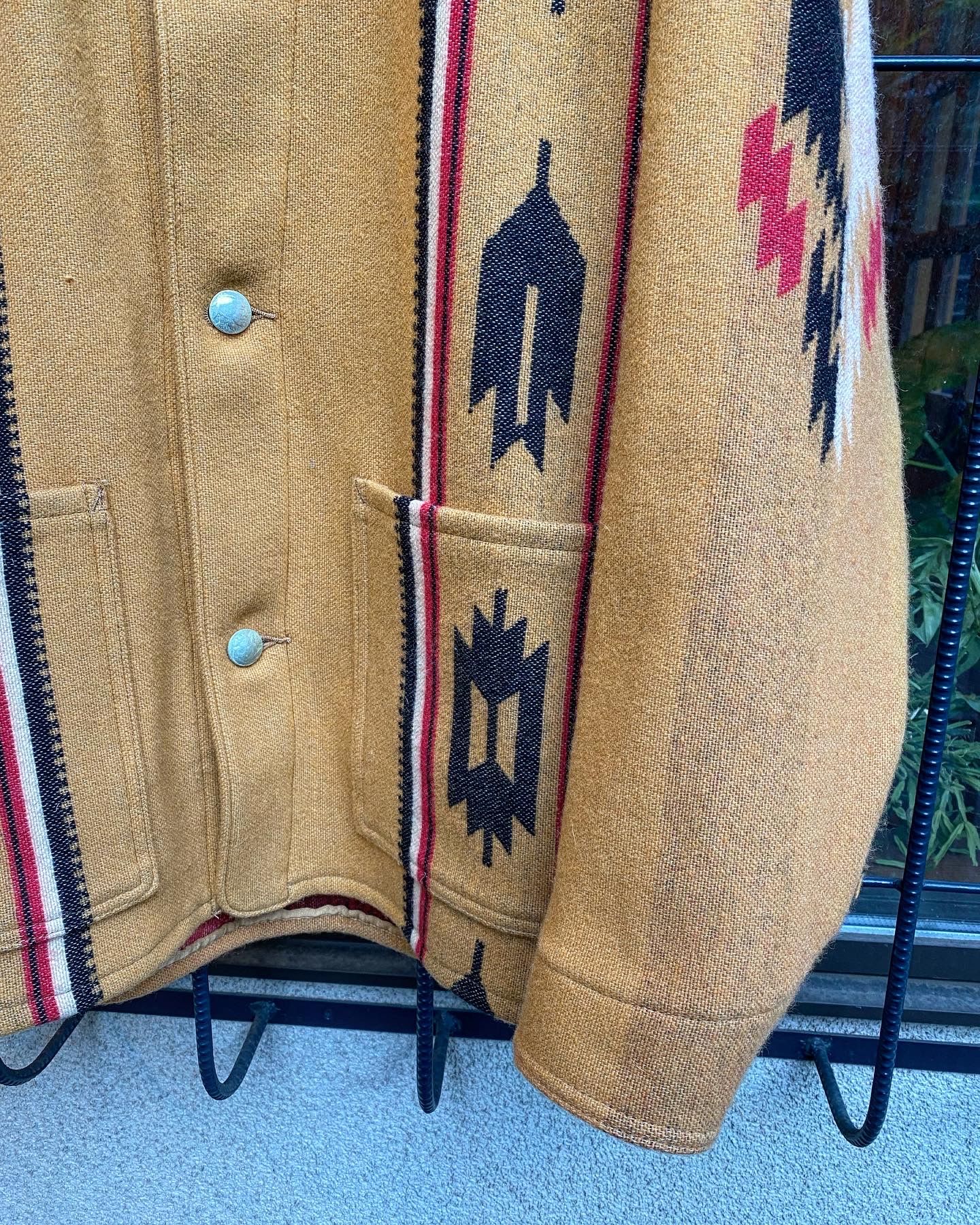 SUGAR CANE - NATIVE AMERICAN WOOL BLANKET JACKET / ブランケットジャケット / チマヨ / ネイティブ柄  / ベージュ / SC14992 | NARO CLOTHING