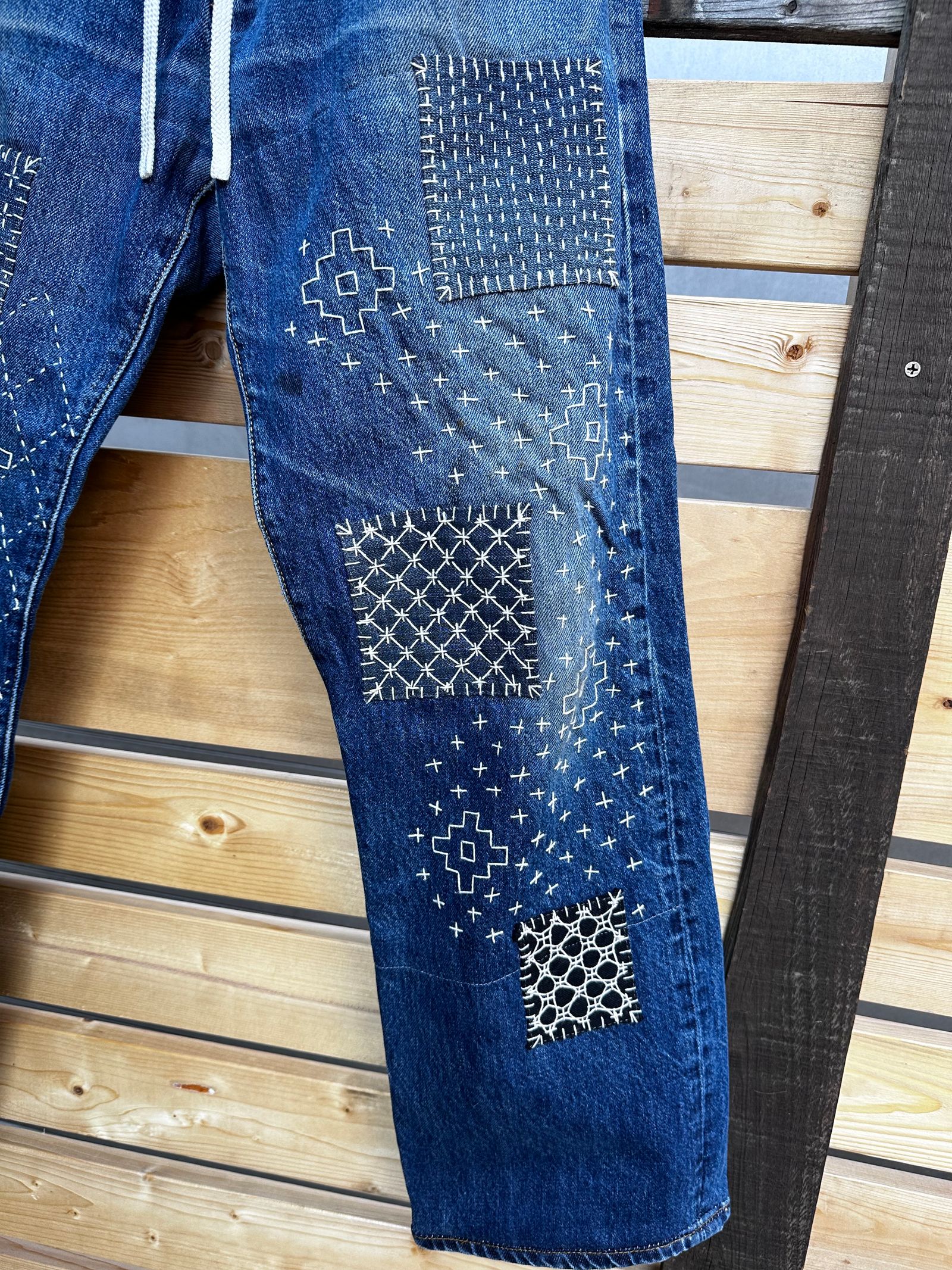 SASHIKO EASY DENIM PANTS / サシコイージーデニムパンツ  BLUE / M