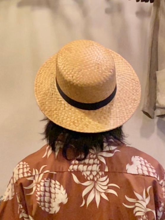 カンカン帽 PHILIPPINE PALM BOATER / ブラック