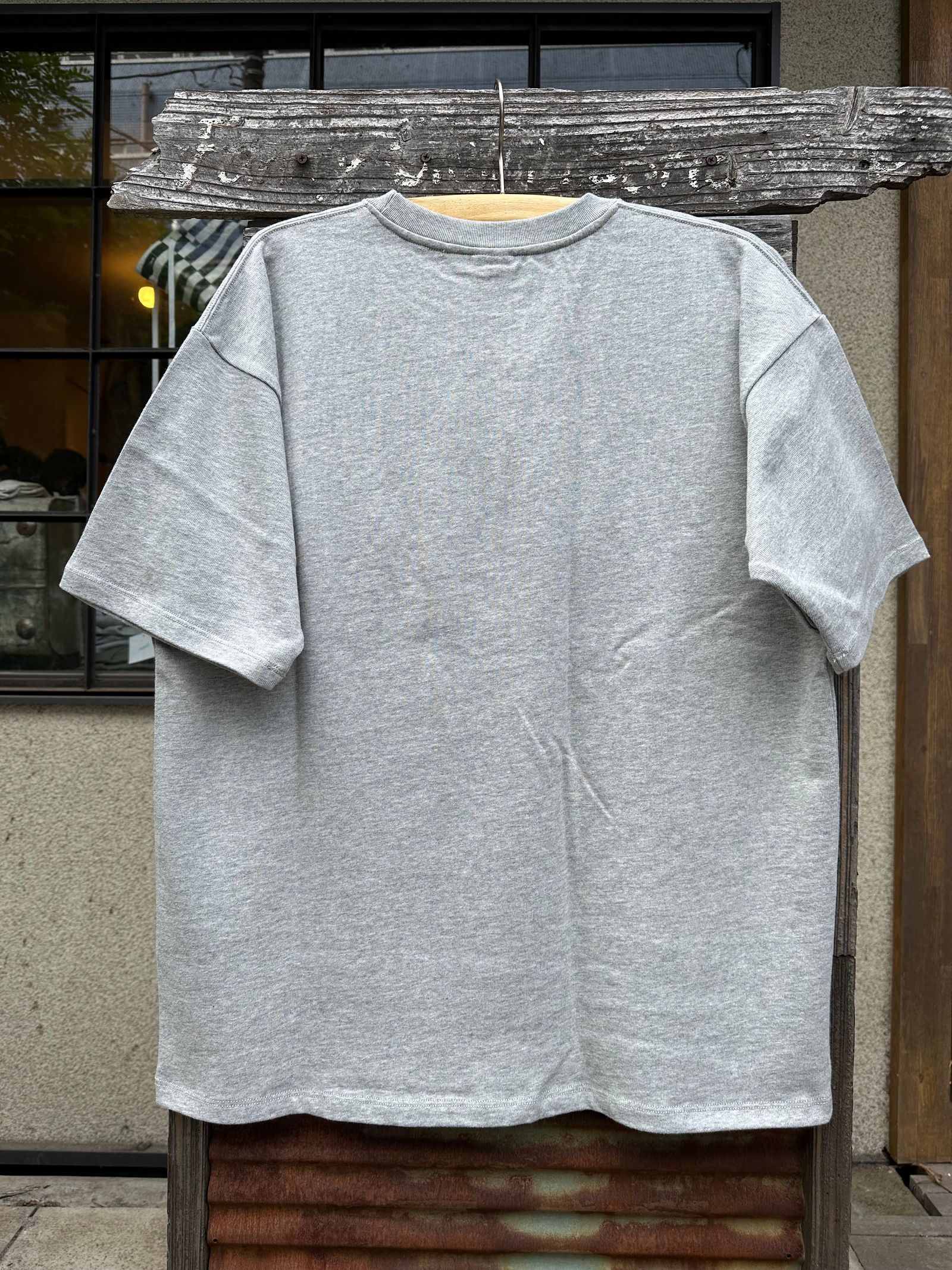 RUSSELL × BLUEBLUE / カレッジB Tシャツ2 / ヘザーグレー
