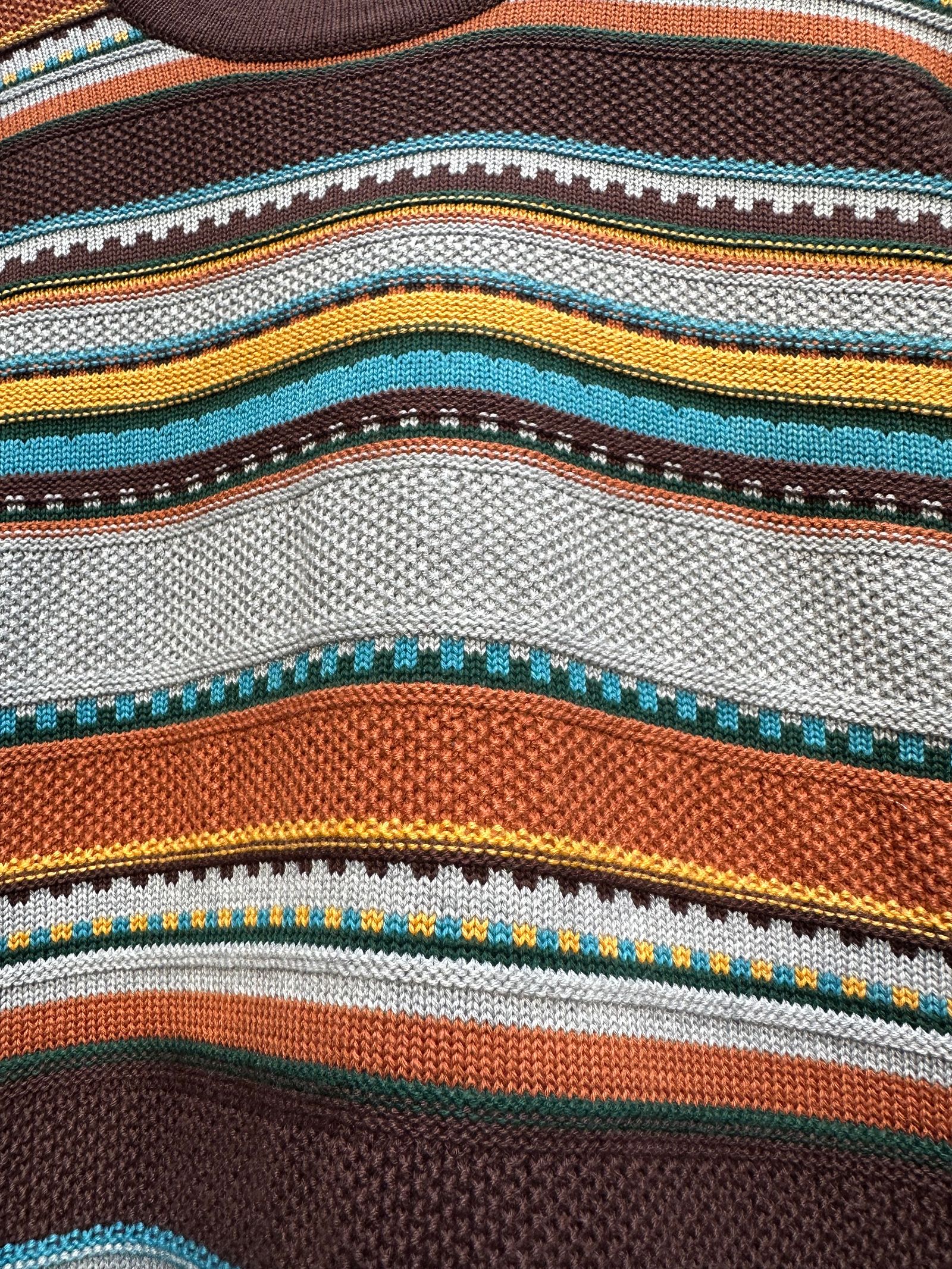 90's BORDER KNIT / グレー( ブラウン系 )
