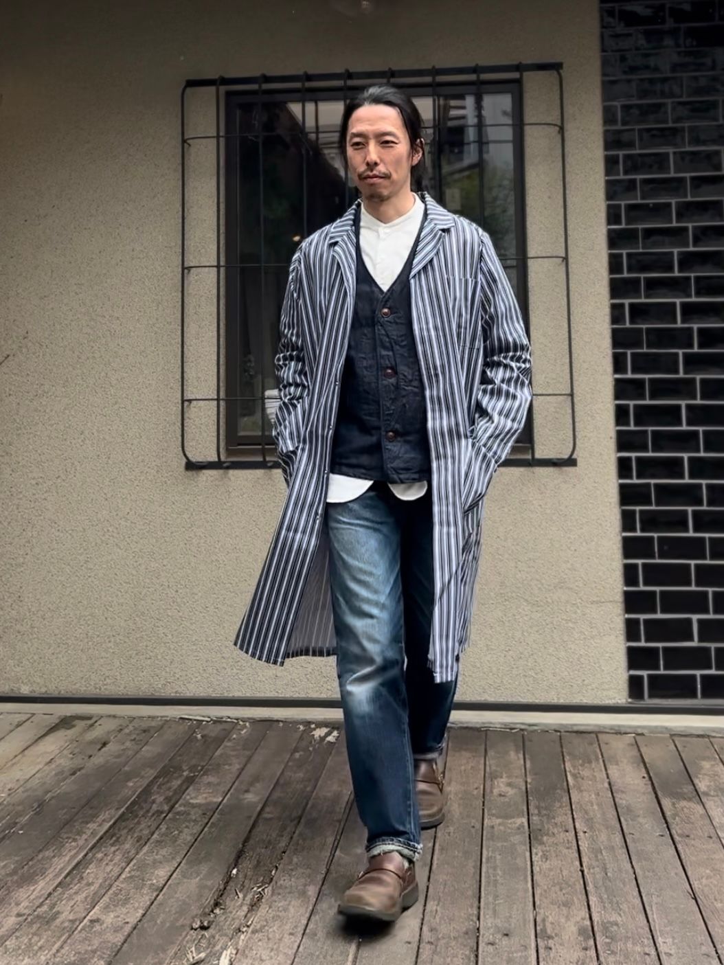 Alexandra / アレクサンドラ / Stripe Work Coat / ストライプワーク