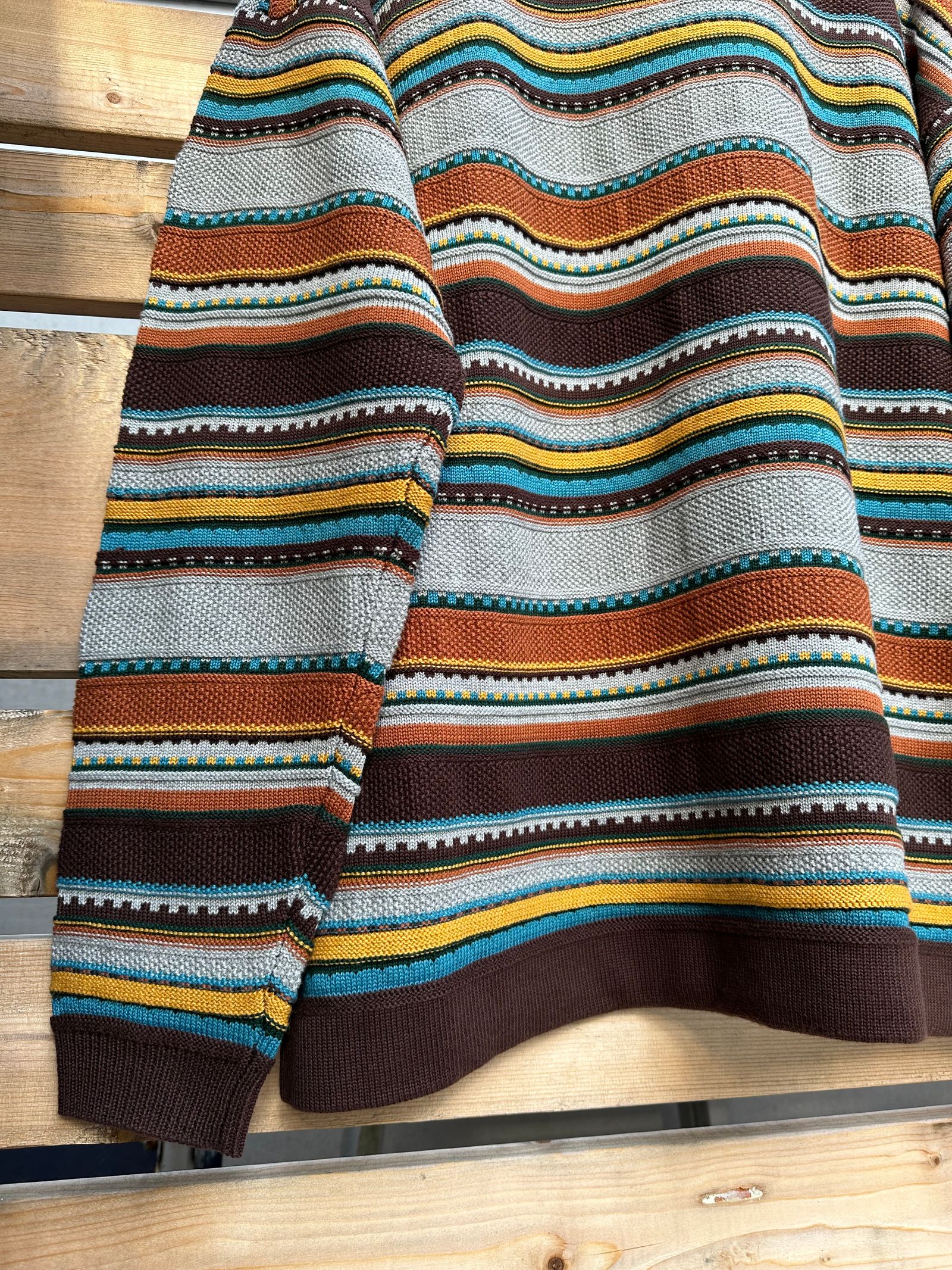 90's BORDER KNIT / グレー( ブラウン系 )