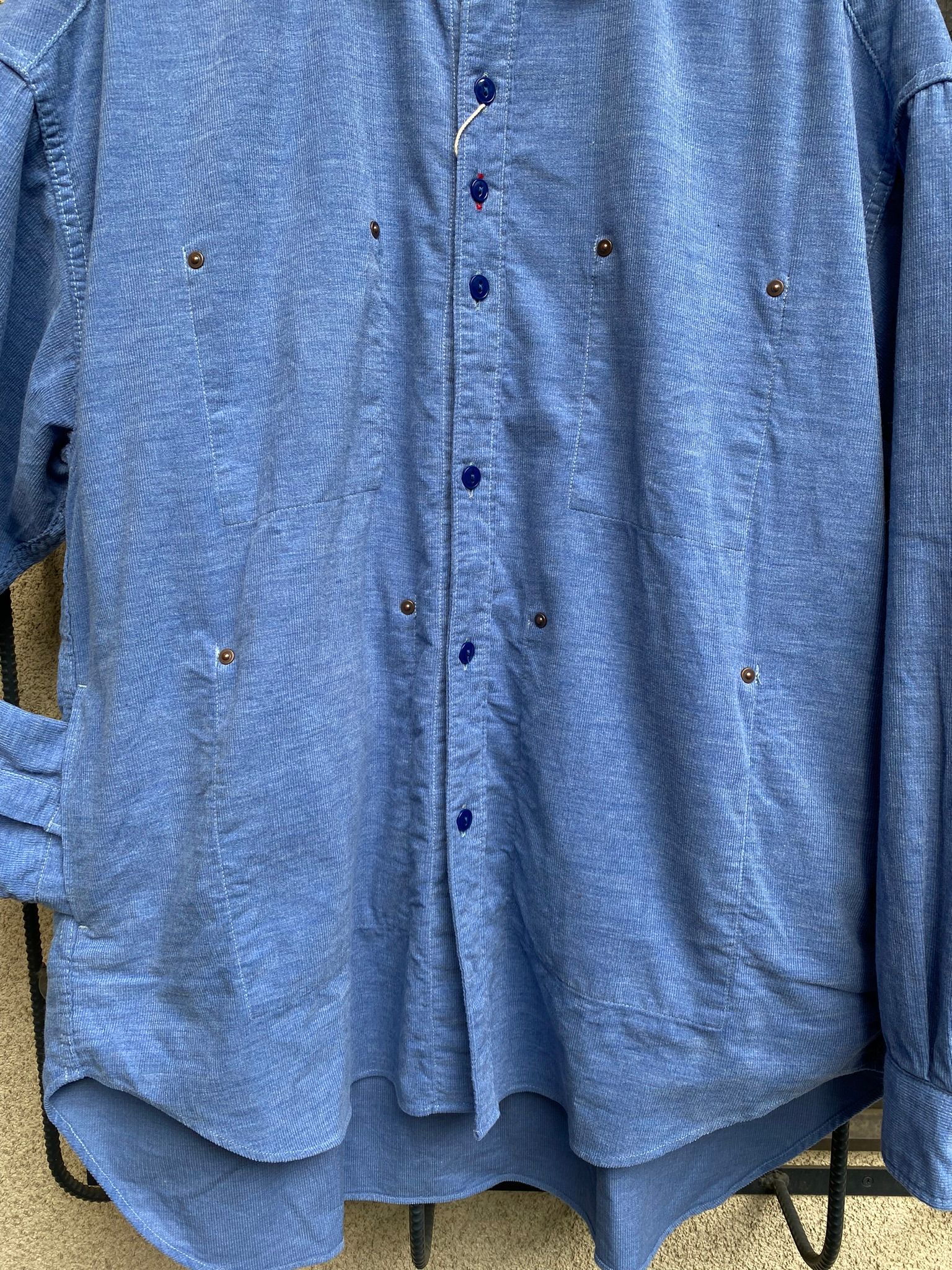 FOB FACTORY - F3482 CORDUROY BALL SHIRT / SAX | NARO CLOTHING