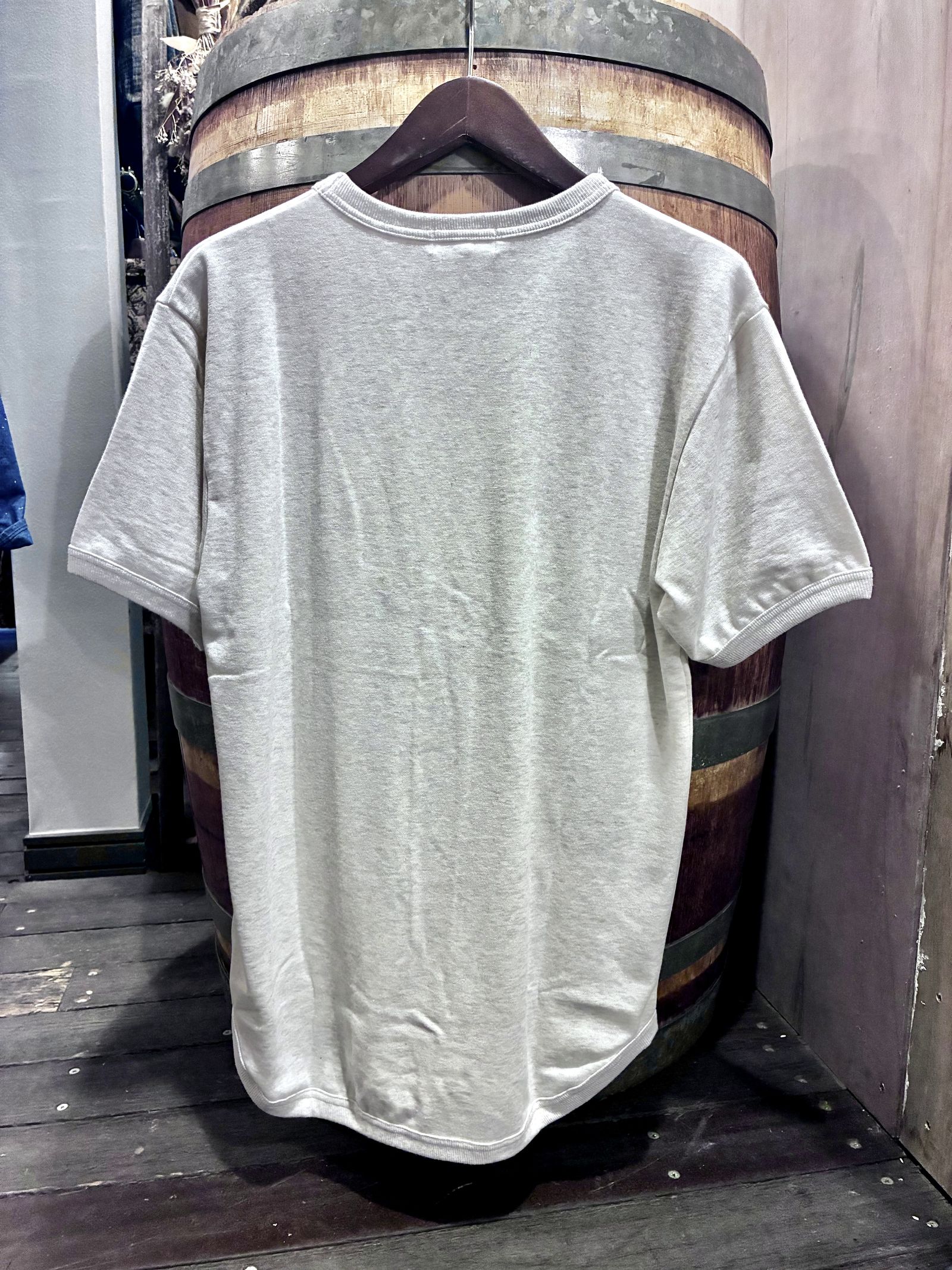 ミニ裏毛半袖リブTシャツ オートミール