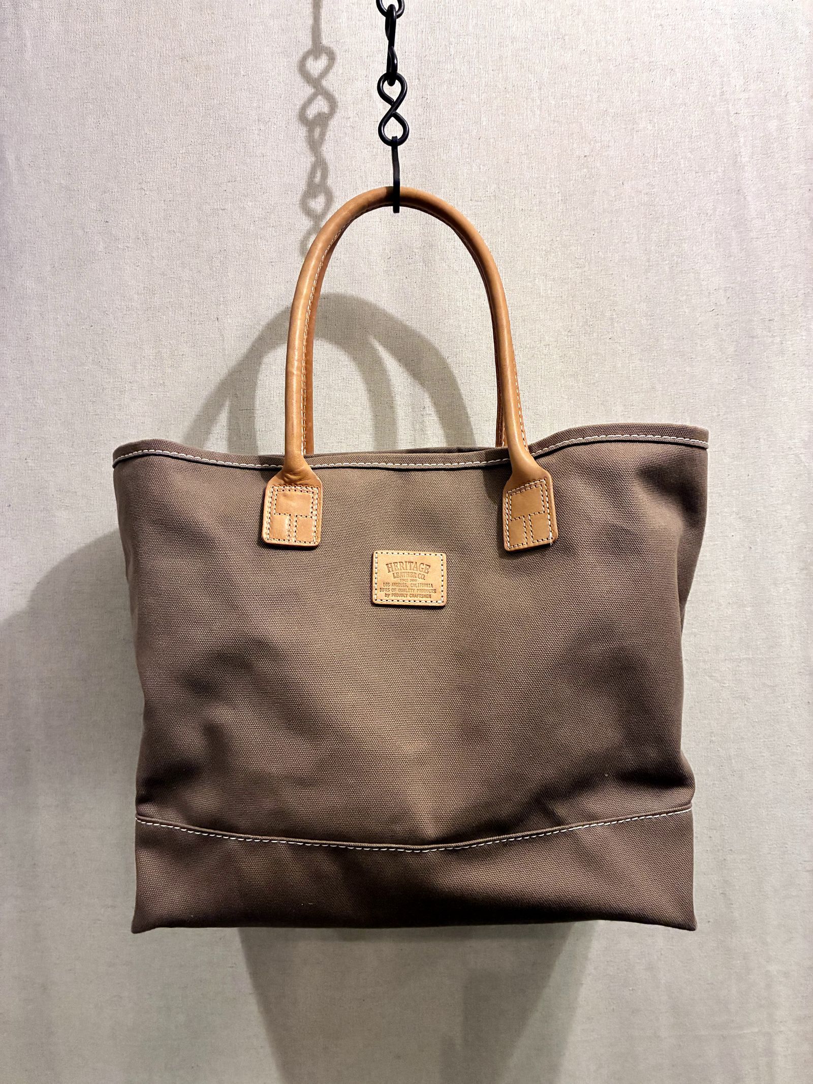HERITAGE LEATHER CO / ヘリテージレザー / レザーハンドルキャンバストート / ブラウン