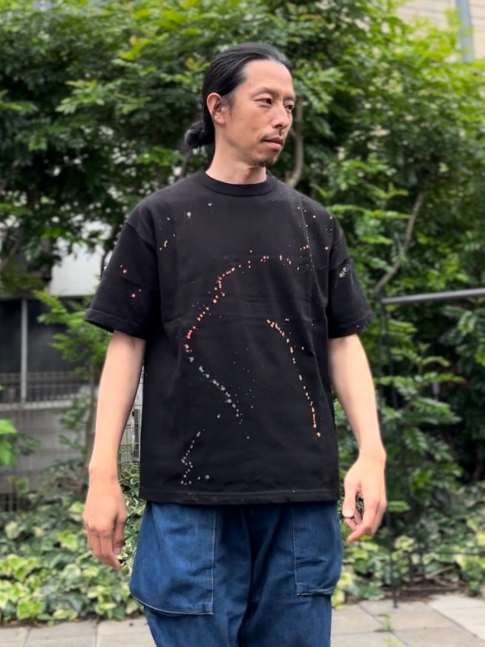 Nasngwam.xJAVARA / SPLASH TEE / Tシャツ / ブラック