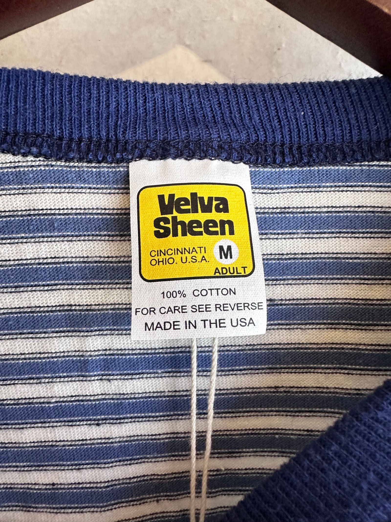LATE 90's DEADSTOCK STRIPE TEE / マルチボーダーTシャツ / ブルー