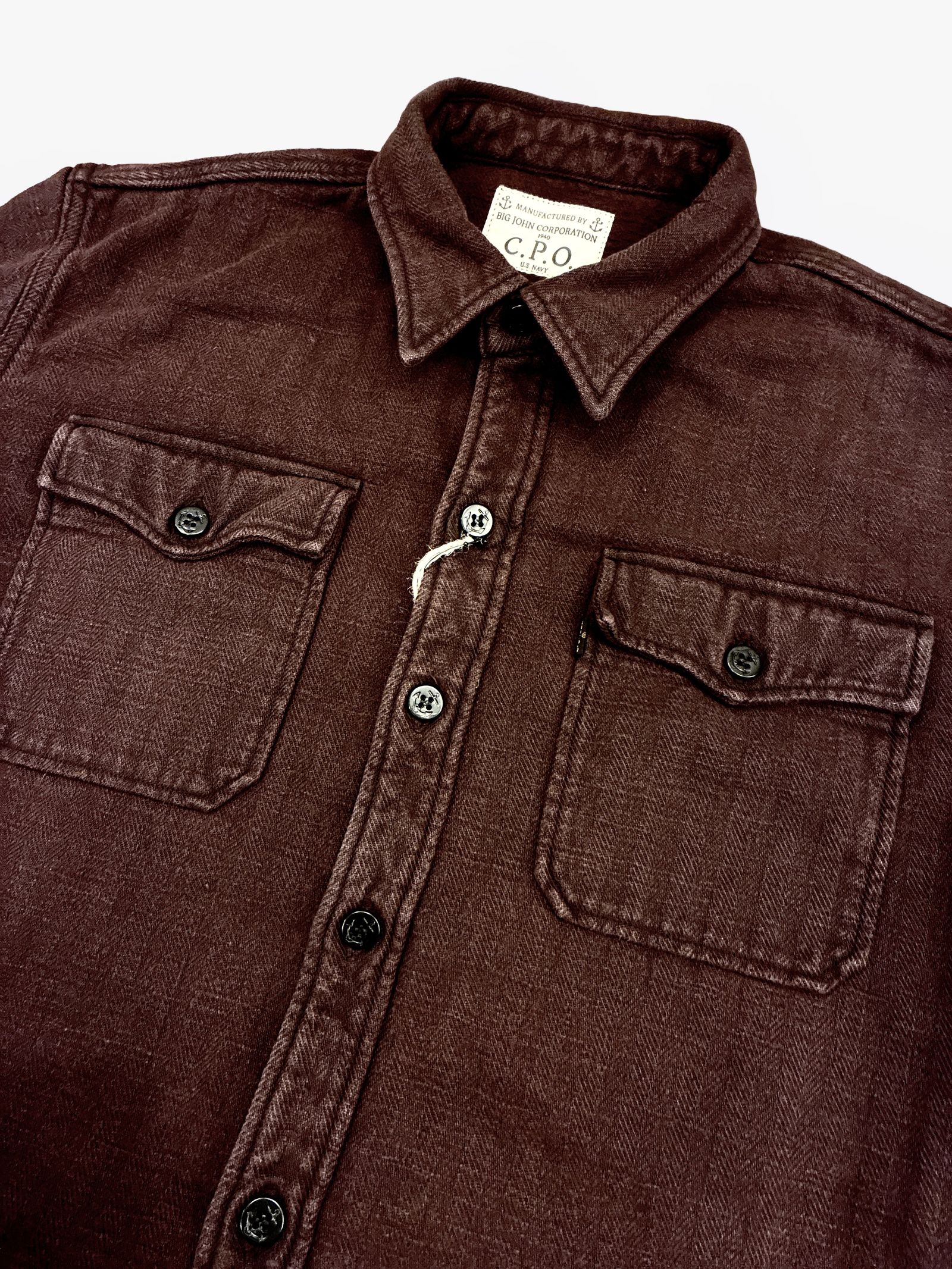 US NAVY CPOシャツ / ボルドー / ビッグジョン