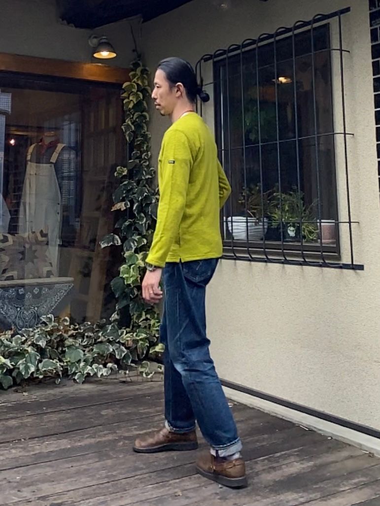 te002 TIEASY ORIGINAL BOATNECK SHIRT  / オリジナルボートネックシャツ / LIME