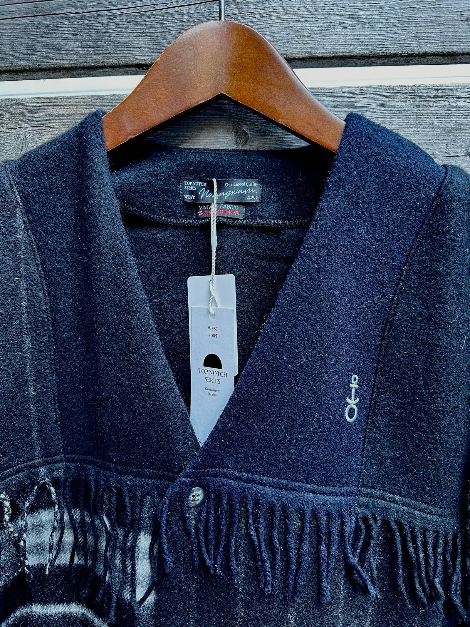 EDGE CARDIGAN / カシミヤマフラーリメイクカーディガン / ブラック②