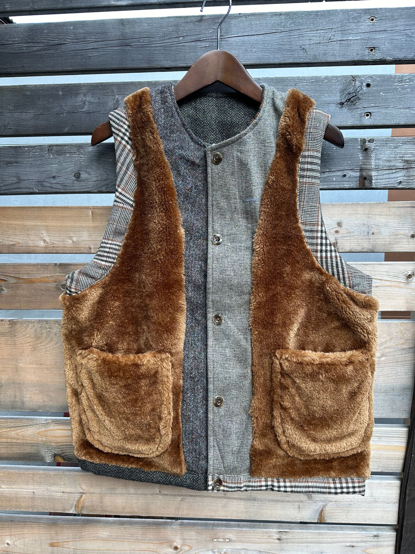 ARTISAN VEST / アルチザンベスト / リバーシブル / ツイード / ブラウンM