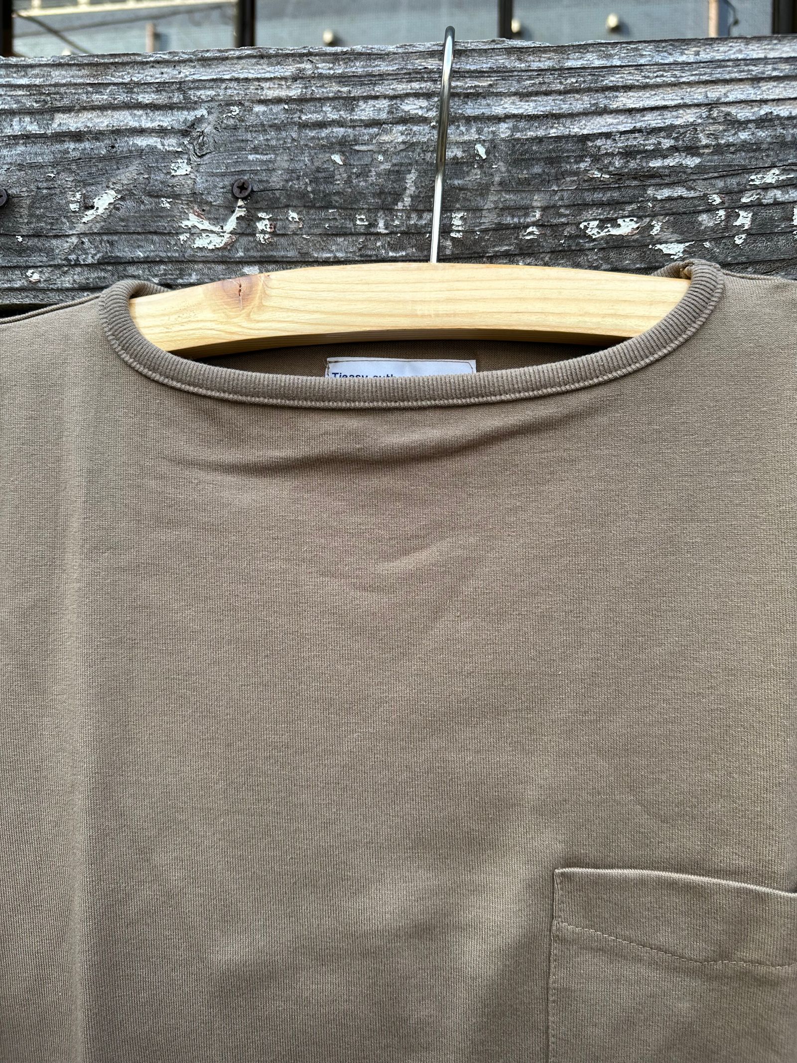 te500 / SUMMER KNIT PK T-SHIRTS / サマーニット / ポケットTシャツ / LT MOCA
