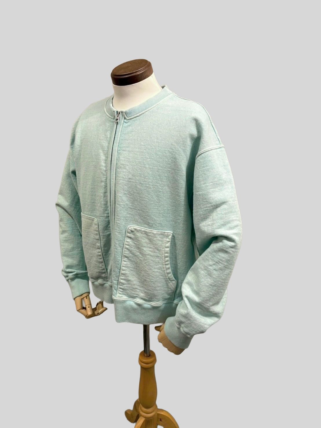 No,10 Crew Zip Parka クルーネックジップスウェットカーディガン / サックス / UNISON SPECIAL ユニゾンスペシャル